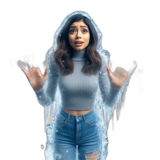 jacket, creature, face, hair, concept art, photorealistic, 3d render, fantasy art transparent PNG cut-out