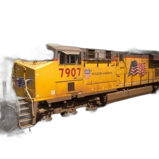 yellow, train, number, 7907 transparent PNG cut-out