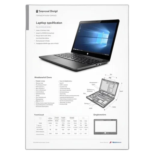 technical, specification, sheet, laptop, computer, featuring, detailed, information transparent PNG cut-out