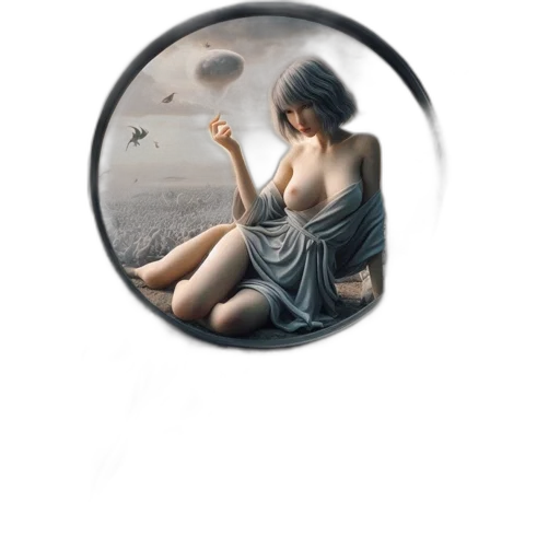 jewelry, dress, umbrella, staff, fantasy art, photorealistic, oil painting, concept art transparent PNG cut-out