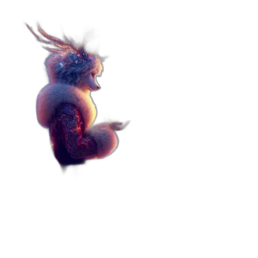 dragon, creature, crown, hair, concept art, 3d render, pixel art, fantasy art transparent PNG cut-out
