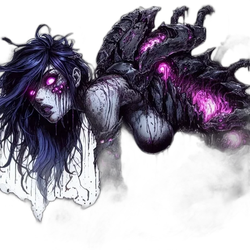 creature, dragon, hair, mask, concept art, fantasy art, watercolor, comic book art transparent PNG cut-out