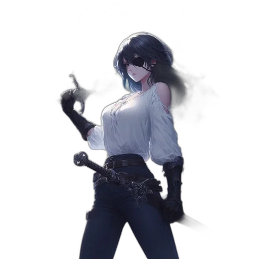 weapon, staff, sword, mask, concept art, fantasy art, anime, comic book art transparent PNG cut-out