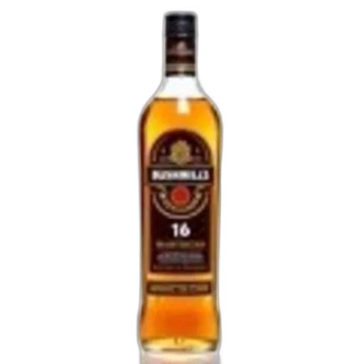 bottle, 3d render, whiskey, label, reads, bushmills, malt, displayed transparent PNG cut-out