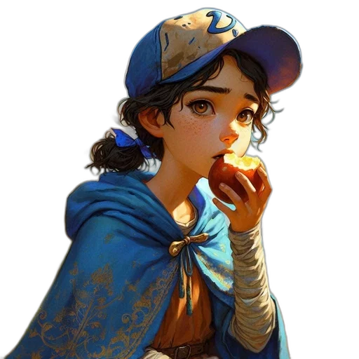face, food, crown, hat, concept art, fantasy art, photorealistic, oil painting transparent PNG cut-out