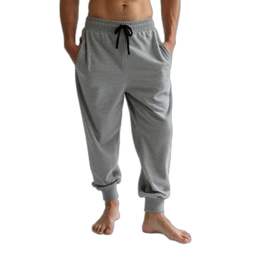 jacket, photorealistic, person, standing, their, feet, bare, wearing transparent PNG cut-out