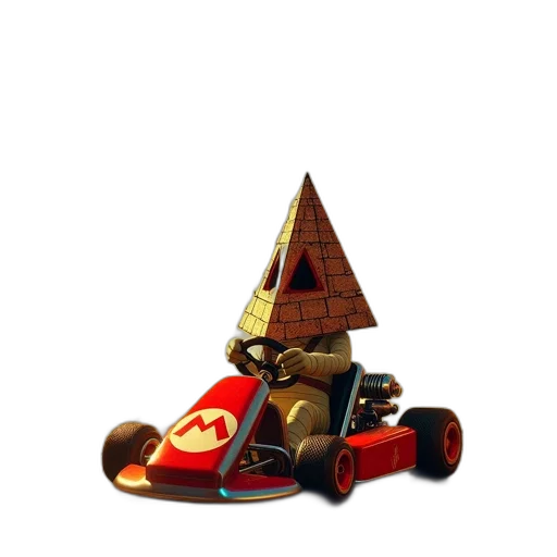 car, hat, weapon, staff, 3d render, concept art, pixel art, fantasy art transparent PNG cut-out