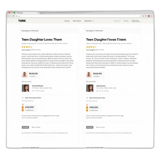 screenshot, website, two, identical, product, review, pages, side transparent PNG cut-out