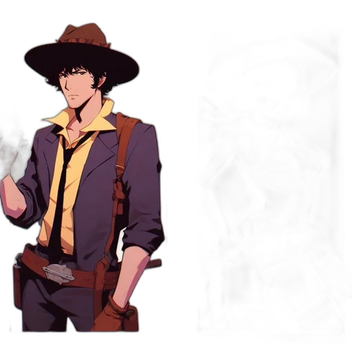 hat, jacket, staff, weapon, concept art, pixel art, fantasy art, cartoon transparent PNG cut-out