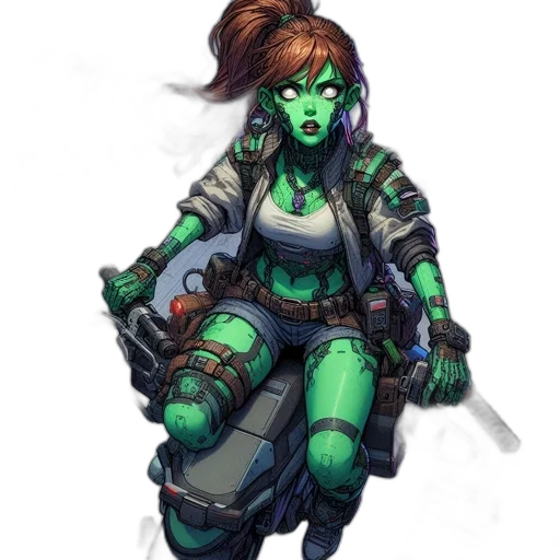 staff, concept art, fantasy art, cyberpunk, pixel art, green, neon, dark transparent PNG cut-out