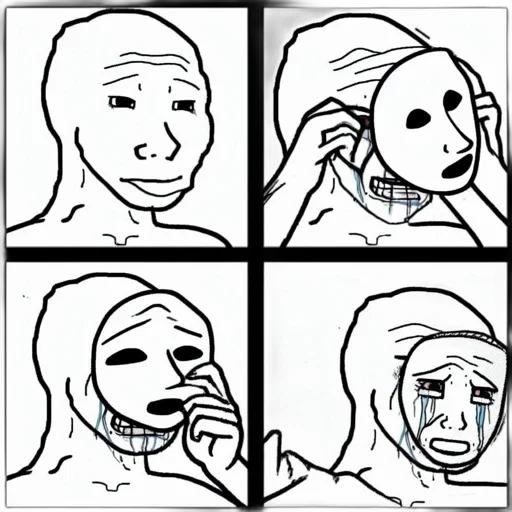mask, face, robot, four-panel, comic, strip, figure, removes transparent PNG cut-out