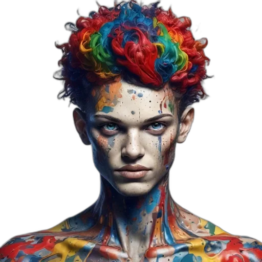 face, crown, mask, creature, photorealistic, concept art, fantasy art, cyberpunk transparent PNG cut-out