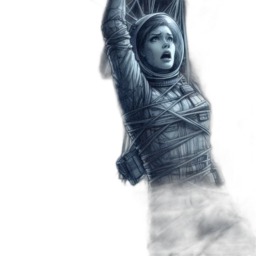 weapon, sword, comic book art, concept art, fantasy art, pencil sketch, outer space, blue transparent PNG cut-out