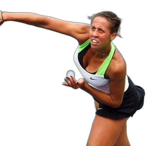 staff, female, tennis, player, action, wearing, black, white transparent PNG cut-out