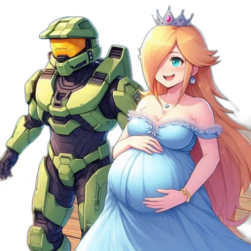 robot, dress, crown, weapon, concept art, pixel art, anime, fantasy art transparent PNG cut-out