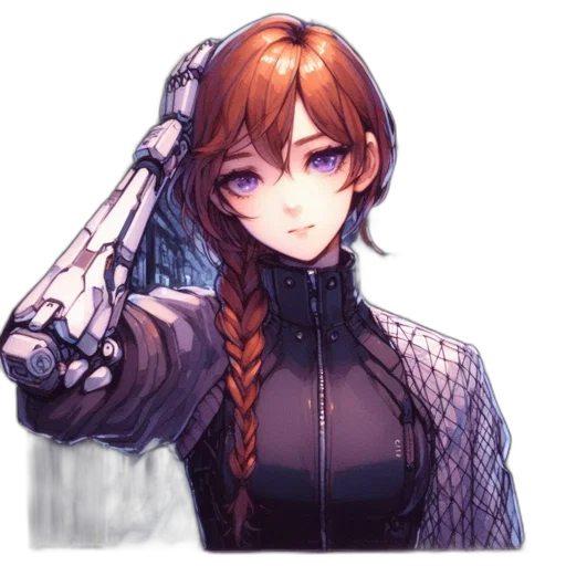 staff, weapon, face, jacket, pixel art, concept art, anime, fantasy art transparent PNG cut-out