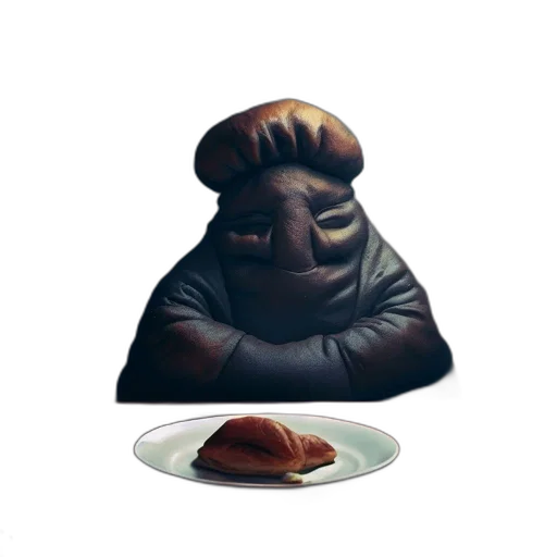 hat, food, face, mask, concept art, 3d render, photorealistic, surreal transparent PNG cut-out