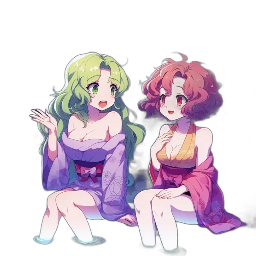 dress, anime, pixel art, vaporwave, watercolor, outer space, fire, green transparent PNG cut-out