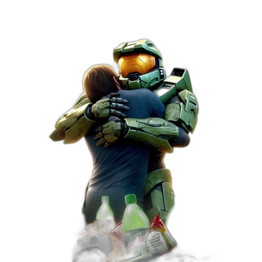 robot, concept art, 3d render, pixel art, green, figure, armor, similar transparent PNG cut-out