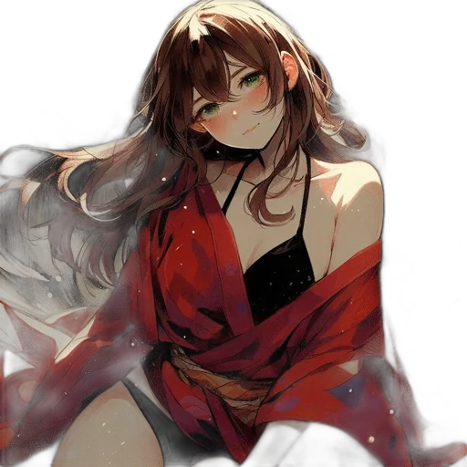 dress, mask, face, anime, watercolor, concept art, photorealistic, fire transparent PNG cut-out