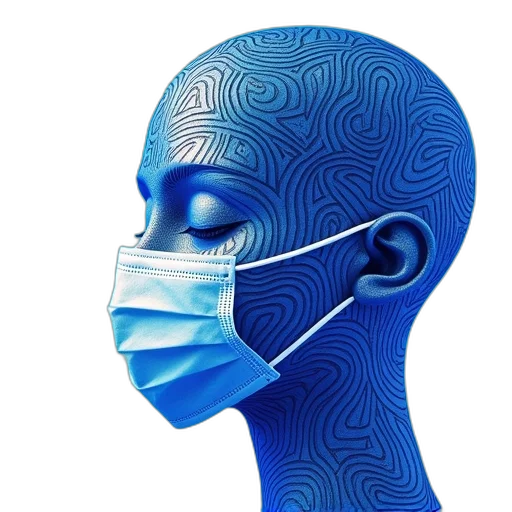 mask, face, head, pattern, seamless, blue transparent PNG cut-out