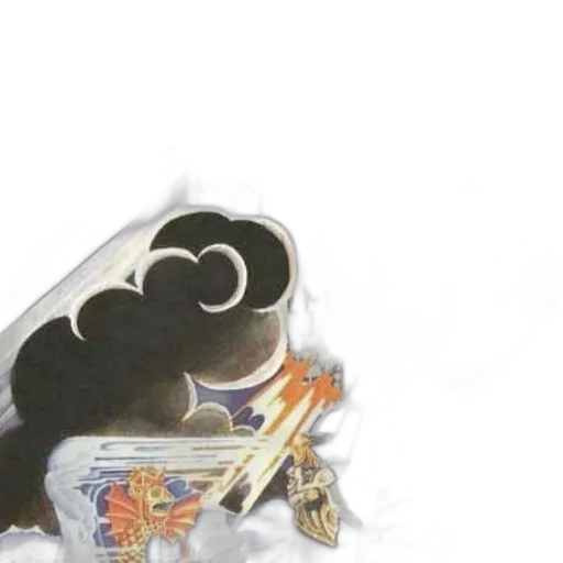 dragon, mask, weapon, sword, concept art, watercolor, fantasy art, photorealistic transparent PNG cut-out