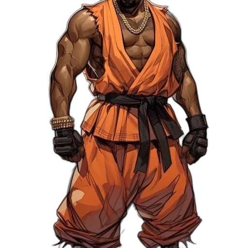 staff, comic book art, concept art, fantasy art, cartoon, earth tones, muscular, man transparent PNG cut-out