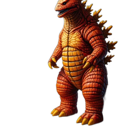 dragon, creature, animal, 3d render, concept art, pixel art, photorealistic, orange transparent PNG cut-out