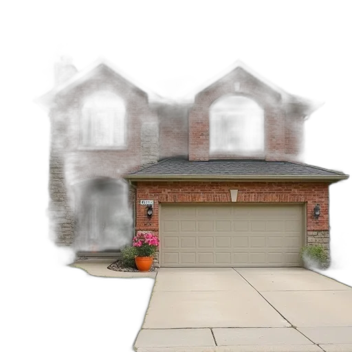 building, 3d render, photorealistic, concept art, watercolor, two-story, brick, house transparent PNG cut-out