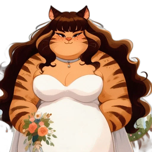 dress, crown, animal, concept art, cartoon, anime, fantasy art, anthropomorphic transparent PNG cut-out