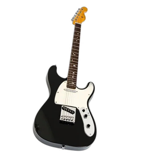 weapon, 3d render, black, electric, guitar, glossy, finish, white transparent PNG cut-out