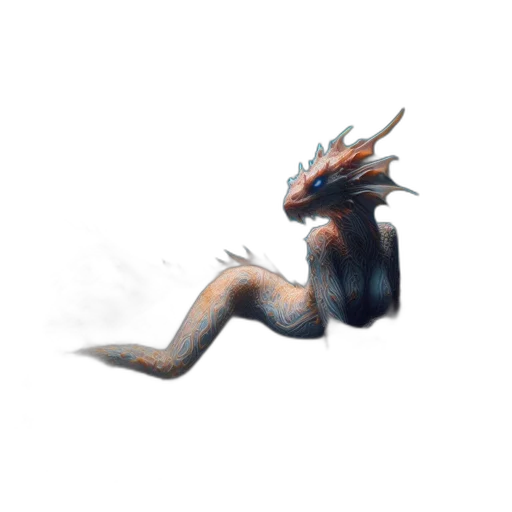 dragon, creature, animal, staff, concept art, fantasy art, watercolor, pixel art transparent PNG cut-out
