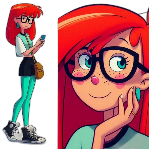 dress, face, cartoon, concept art, comic book art, anime, neon, red transparent PNG cut-out