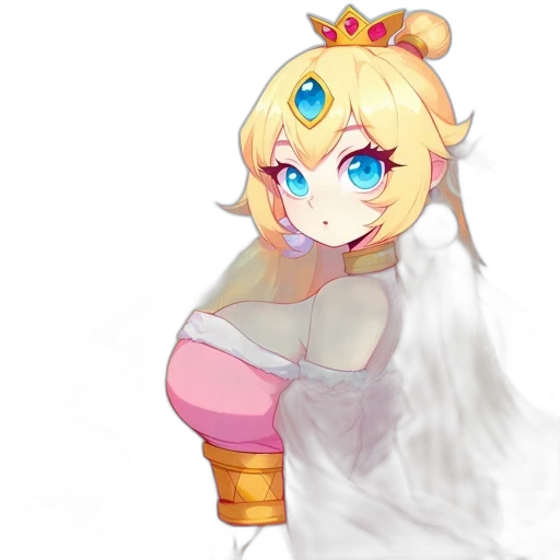 crown, dress, dragon, staff, pixel art, concept art, fantasy art, anime transparent PNG cut-out