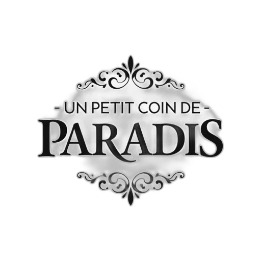 stylized, white, logo, text, petit, coin, paradis, cursive transparent PNG cut-out