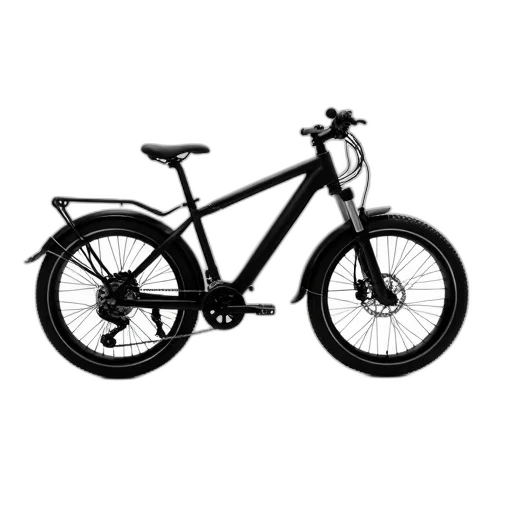 photorealistic, sleek, black, mountain, bike, full, suspension, system transparent PNG cut-out