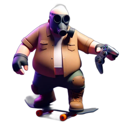 weapon, jacket, robot, staff, concept art, 3d render, cyberpunk, pixel art transparent PNG cut-out