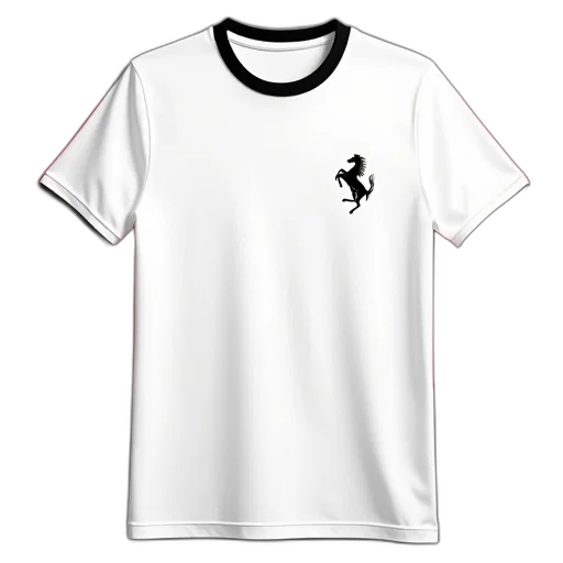 3d render, cartoon, monochrome, ferrari, shirt, all, white, tee transparent PNG cut-out