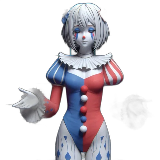 robot, concept art, 3d render, fantasy art, comic book art, animated, clown-like, character transparent PNG cut-out