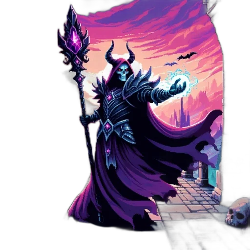 staff, sword, concept art, fantasy art, comic book art, pixel art, dark, blue transparent PNG cut-out