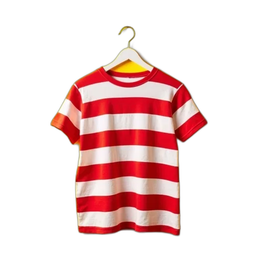 dress, 3d render, red, white, striped, top, displayed, hanger transparent PNG cut-out