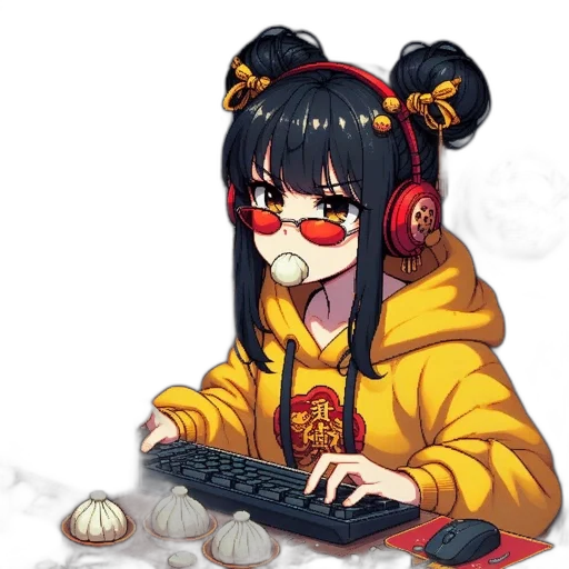 staff, mask, face, jacket, cyberpunk, anime, pixel art, concept art transparent PNG cut-out