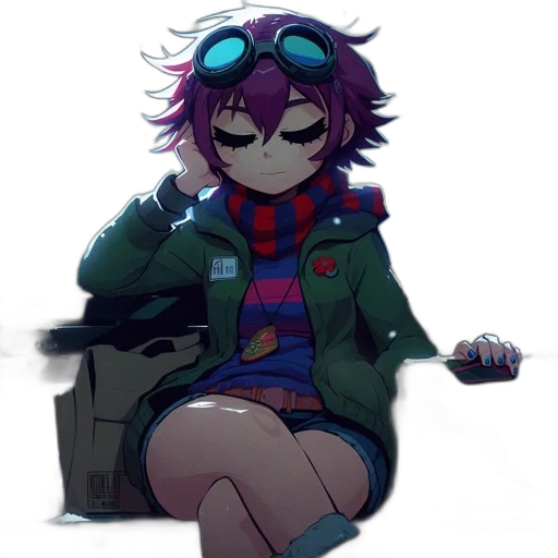 jacket, staff, creature, mask, pixel art, concept art, cyberpunk, vaporwave transparent PNG cut-out