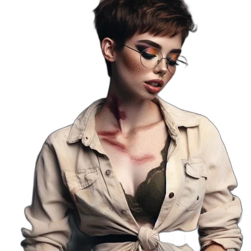 jacket, jewelry, photorealistic, concept art, watercolor, oil painting, earth tones, dark transparent PNG cut-out
