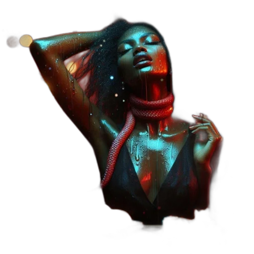 jewelry, jacket, concept art, 3d render, cyberpunk, pixel art, neon lights, dark transparent PNG cut-out