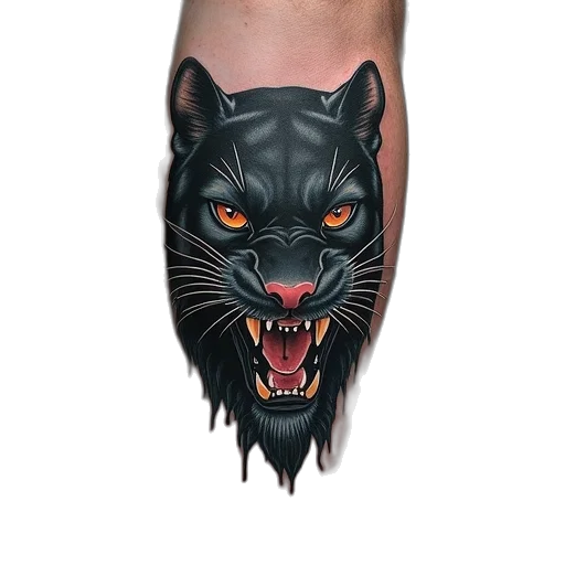 photorealistic, fantasy art, concept art, dark, tattoos, mikey, shown, panthers transparent PNG cut-out