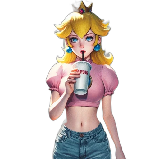 dress, crown, staff, pixel art, vaporwave, concept art, fantasy art, pastel transparent PNG cut-out