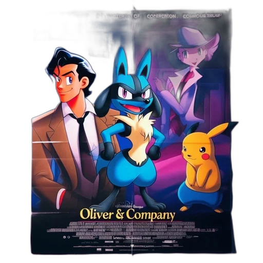 concept art, cartoon, comic book art, anime, oliver, company, pokémon-inspired, mashup transparent PNG cut-out