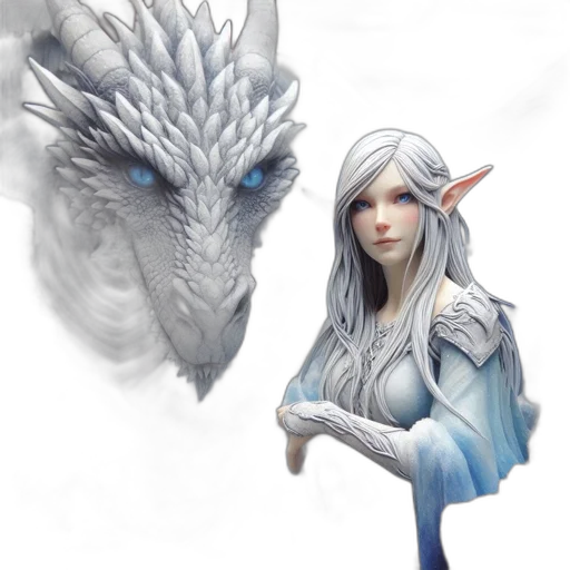 dragon, creature, staff, face, fantasy art, concept art, pixel art, 3d render transparent PNG cut-out