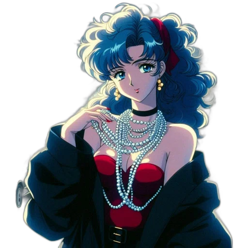 jewelry, dress, crown, vaporwave, anime, pixel art, concept art, neon lights transparent PNG cut-out